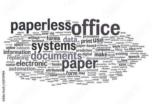 Illustration: Word Cloud "Paperless Office" Word Cloud "Paperless Office"