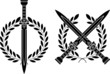 roman swords and wreath