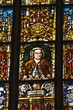 Stained glass with  J.S. Bach, St. Thomas Church, Leipzig