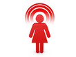 Red Spiritual Girl with visible color Aura