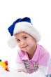 Beautiful girl in Santa's hat Beautiful girl in Santa's hat