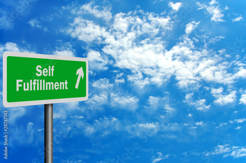 Photo: Photo realistic 'route to self fulfillment' sign Photo realistic 'route to self fulfillment' sign