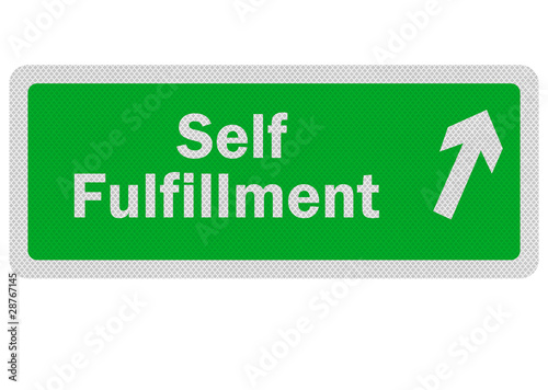 Illustration: Photo realistic 'path to self fulfillment' sign, isolated Photo realistic 'path to self fulfillment' sign, isolated