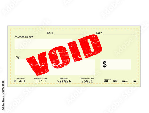 Vector: Blank Check and Void stamp Blank Check and Void stamp