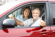 Senior couple in the car Senior couple in the car