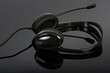 Black stylish headphone with microphone