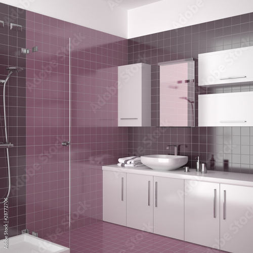 Modern Bathroom Tile on Modern Bathroom With Purple Tiles    Angelo Sarnacchiaro  28772706