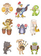 cartoon animal play music icon