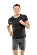 A male athlete running