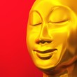 ZEN Buddha Gesicht Gold Rot 01 ZEN Buddha Gesicht Gold Rot 01
