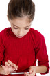 little girl with smartphone