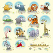 Savannah animals. Vector isolated characters.