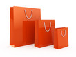 Red Shopping bags isolated on white