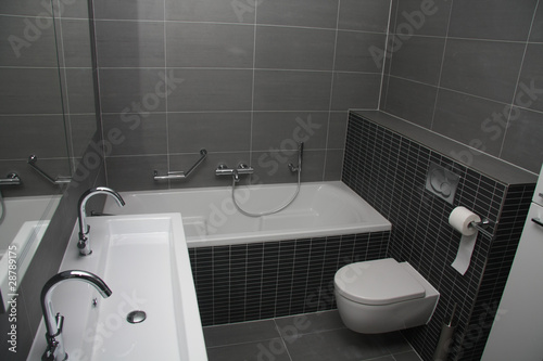 Photo: Modern bathroom in shades of grey Modern bathroom in shades of grey