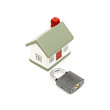 miniature house with lock
