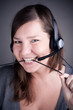 studio picture from a young and beautiful callcenter agent, who