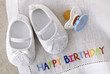 Baby girl shoes on white background