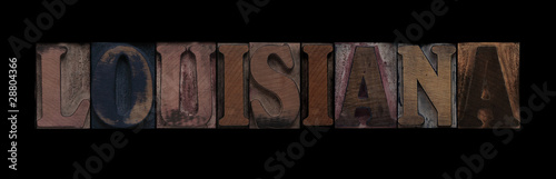 Photo: the word Louisiana in old letterpress wood type the word Louisiana in old letterpress wood type