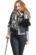 Young woman on a crutch