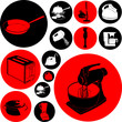 Kitchen an cleaning tools vector