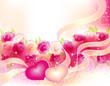 Images : Valentines background with roses and hearts