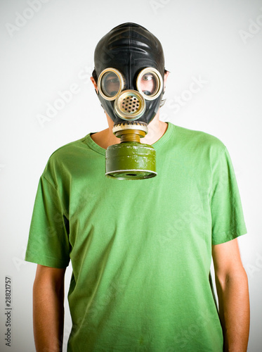 Photo: man with gas mask man with gas mask