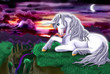 Traumhafte Landschaft mit Einhorn