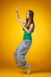 dancer on yellow background