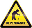 Panneau de danger jaune dépendance (détouré)