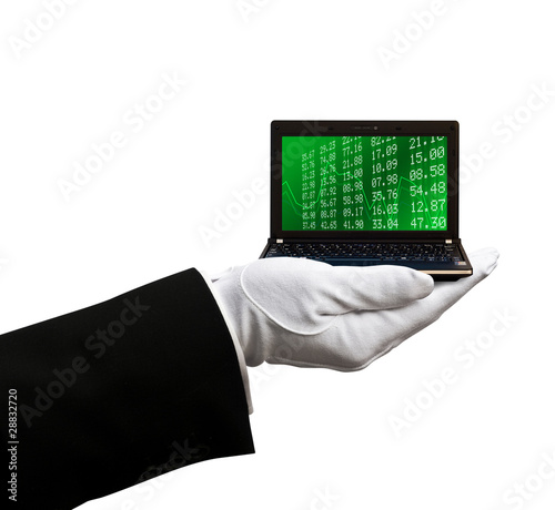 Photo: Holding netbook Holding netbook
