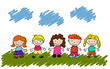 vector happy kids