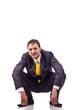 Adult businessman on isolated background
