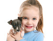 Cute girl holding a puppy Cute girl holding a puppy