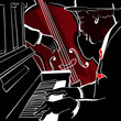 Vector illustration of a Jazz piano and double-bass