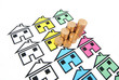 Coins and house Coins and house