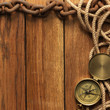 Compass, rope and chain