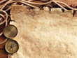 Compass, rope, paper and chain