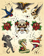 Tattoo Flash Vector Elements