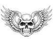 Skull with Wings Vector
