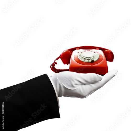 Photo: Retro phone in hand Retro phone in hand