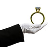 Holding diamond ring