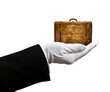 Holding suitcase