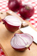 sliced red onion in kitchen