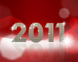 Year 2011 - diamond type on red background Year 2011 - diamond type on red background