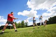 Tug Of War Between Dad And Kids