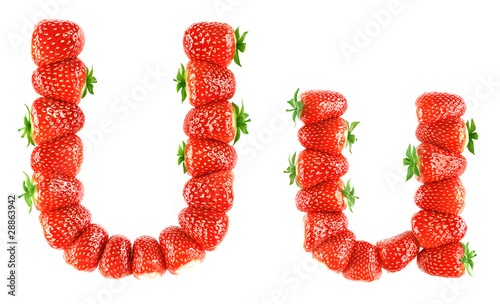 Illustration: Strawberry alphabet - U Strawberry alphabet - U