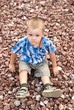 a boy on stones