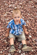 a boy on stones