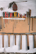 Assortment of do it yourself tools hanging in a wall Assortment of do it yourself tools hanging in a wall