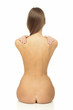 Young woman with the naked back and long hair